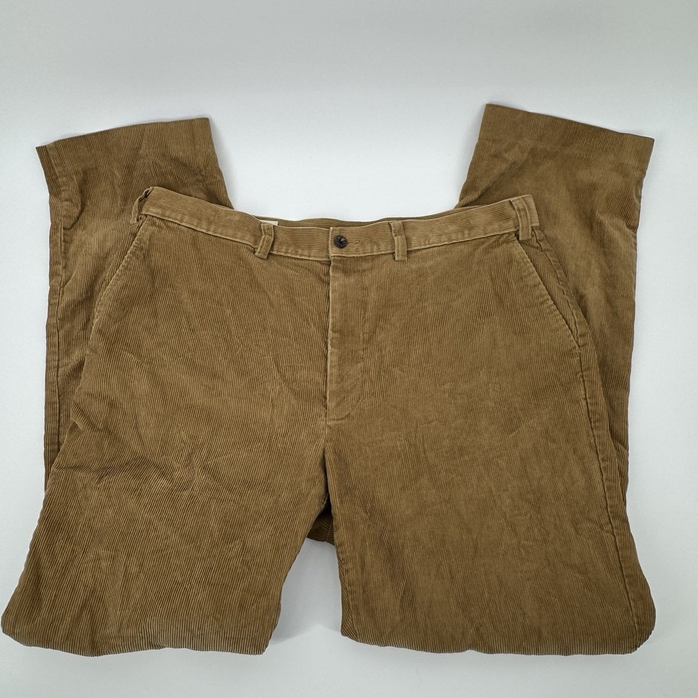 Orvis Corduroy Pants Men's 38x33 Brown Tan Straight Leg Cotton Chino Vintage